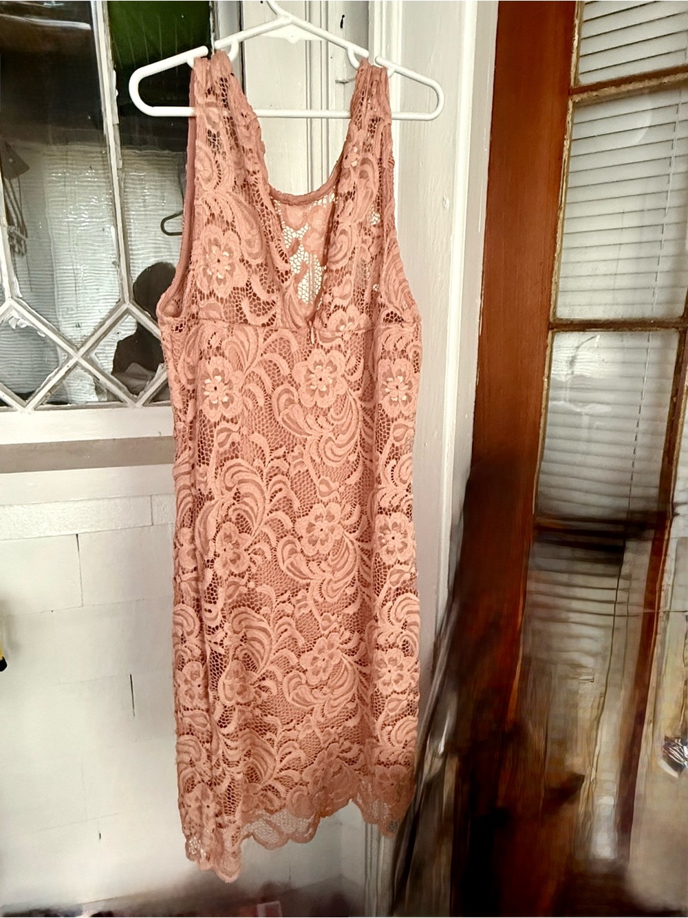 Charlotte Russe Dusty Rose Lace Sleeveless Dress